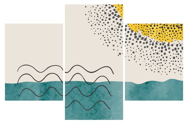 Kép - Absztrakt festmény a strandról N⁰1 (90x60 cm)
