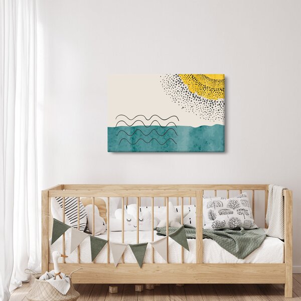 Kép - Absztrakt festmény a strandról N⁰1 (90x60 cm)