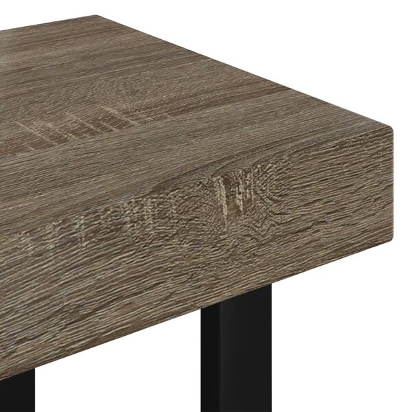 Szürke és fekete MDF és vas dohányzóasztal 90x45x40 cm