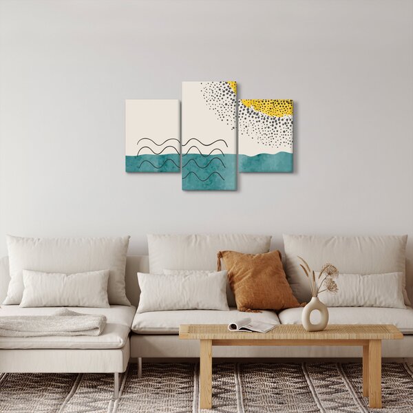 Kép - Absztrakt festmény a strandról N⁰1 (90x60 cm)