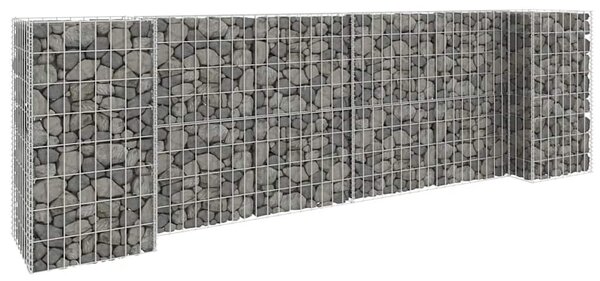 H alakú acéldrót virágtartó gabion 260 x 40 x 80 cm