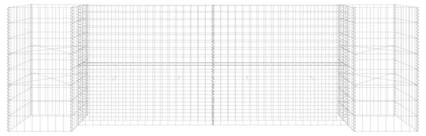 H alakú acéldrót virágtartó gabion 260 x 40 x 80 cm