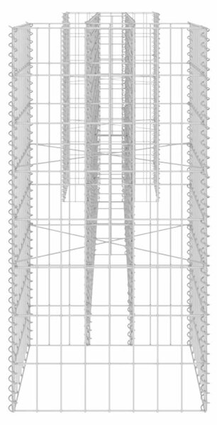 H alakú acéldrót virágtartó gabion 260 x 40 x 80 cm