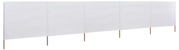 Homokfehér 5-paneles szövet szélfogó 600 x 120 cm