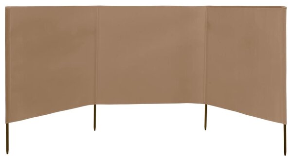 3 paneles tópszínű szövet szélfogó 400 x 80 cm