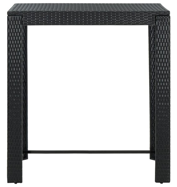 Fekete polyrattan kerti bárasztal 100 x 60,5 x 110,5 cm