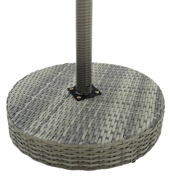 3 részes szürke polyrattan kerti bárszett párnákkal