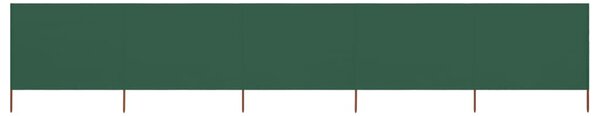 Zöld szövet 5-paneles szélfogó 600 x 80 cm