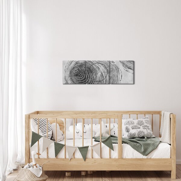 Kép - Fa motívum (órával) (90x30 cm)