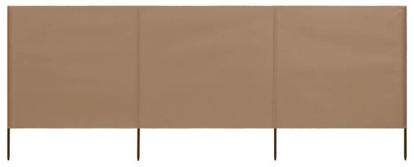 3 paneles tópszínű szövet szélfogó 400 x 80 cm