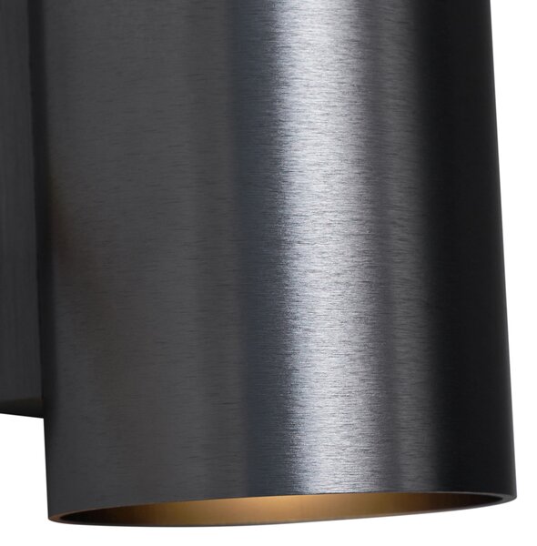 Modern fali lámpa, sötétszürke, kerek, 2 fényforrásos GU10 50 mm - Sandy