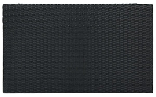 Fekete polyrattan kerti bárasztal 100 x 60,5 x 110,5 cm