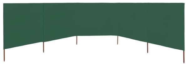 Zöld szövet 5-paneles szélfogó 600 x 80 cm