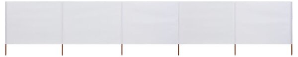 Homokfehér 5-paneles szövet szélfogó 600 x 120 cm
