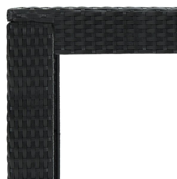 Fekete polyrattan kerti bárasztal 100 x 60,5 x 110,5 cm