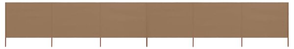 Tópszínű szövet 6-paneles szélfogó 800 x 120 cm