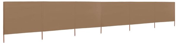 Tópszínű szövet 6-paneles szélfogó 800 x 120 cm