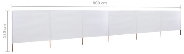 Homokfehér szövet 6-paneles szélfogó 800 x 120 cm