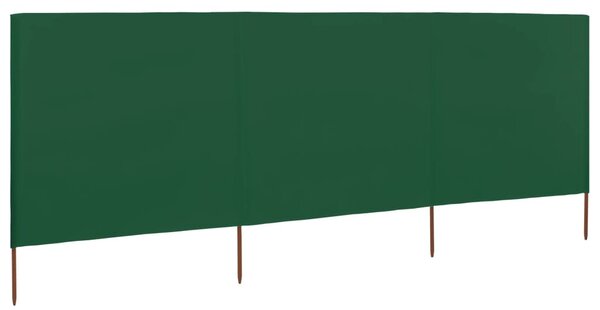 3 paneles zöld szövet szélfogó 400 x 80 cm