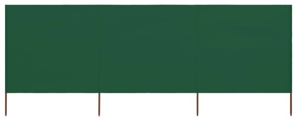 3 paneles zöld szövet szélfogó 400 x 80 cm