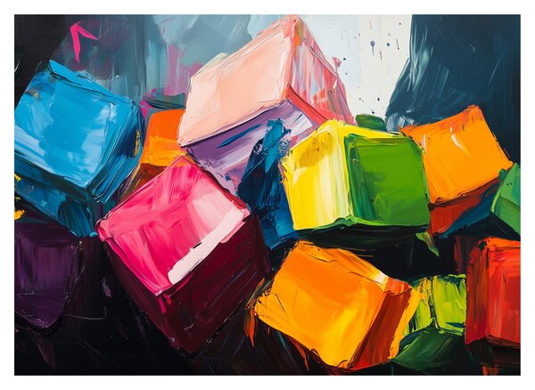 Kép - Színes kockák (70x50 cm)