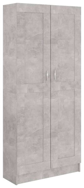 Betonszürke forgácslap könyvszekrény 82,5 x 30,5 x 185,5 cm