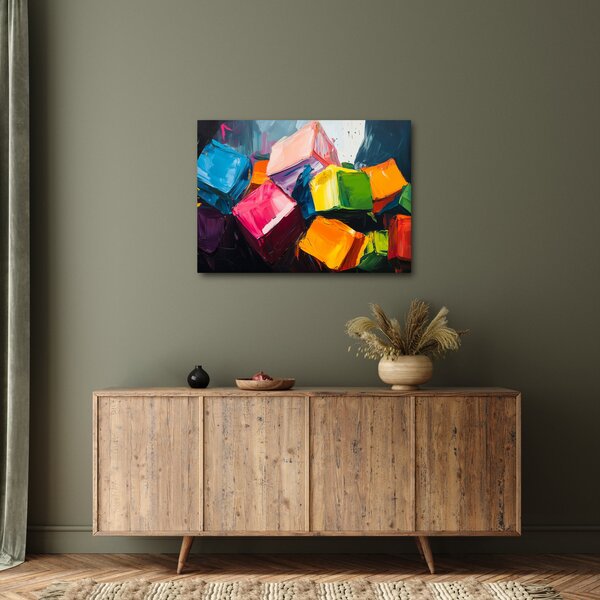 Kép - Színes kockák (70x50 cm)