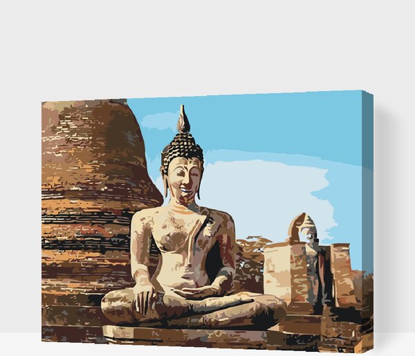 Festés számok szerint Buddha-szobor
