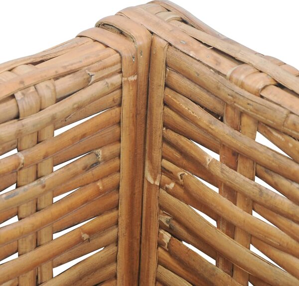 Természetes rattan sarokkanapé párnával