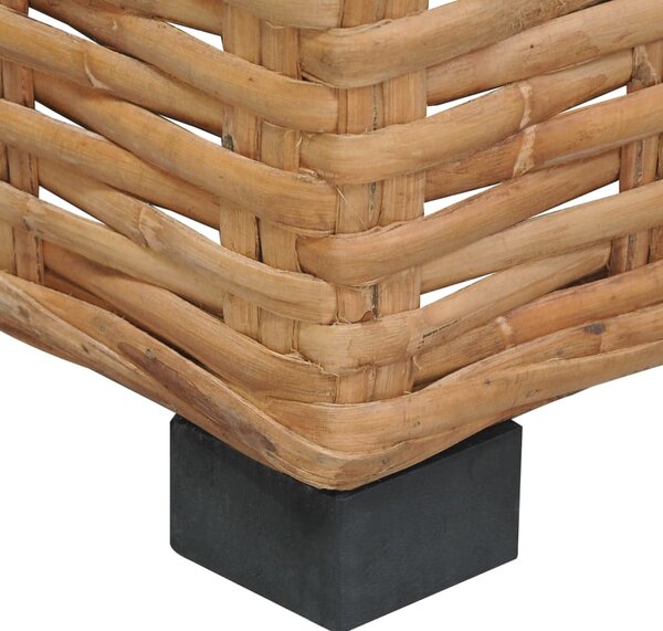Természetes rattan sarokkanapé párnával