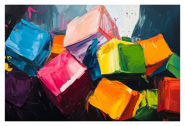 Kép - Színes kockák (90x60 cm)
