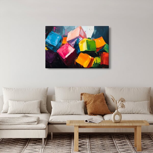 Kép - Színes kockák (90x60 cm)
