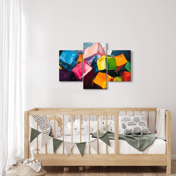 Kép - Színes kockák (90x60 cm)