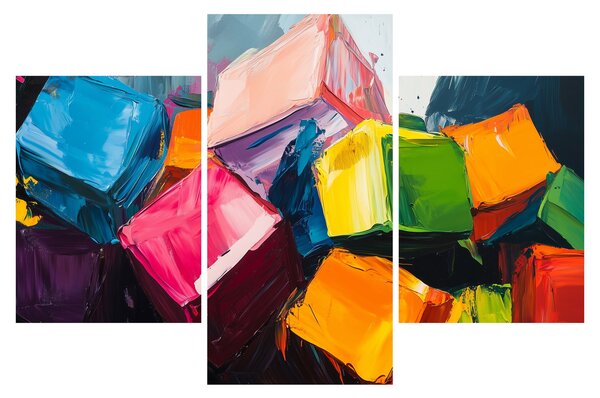Kép - Színes kockák (90x60 cm)