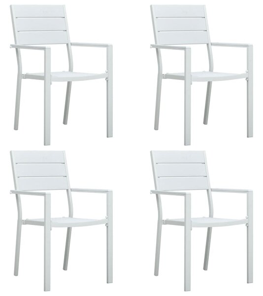 4 darab fehér fautánzatú HDPE kerti szék