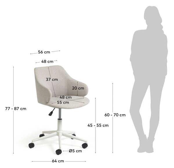 Einara világosszürke irodai szék - Kave Home