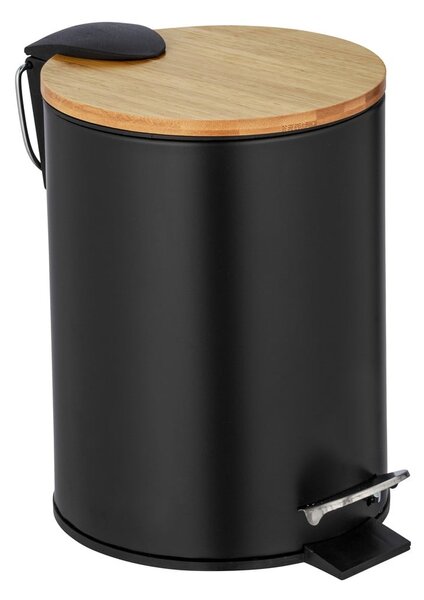 Tortona fekete szemetes bambusz fedéllel, 3 l - Wenko