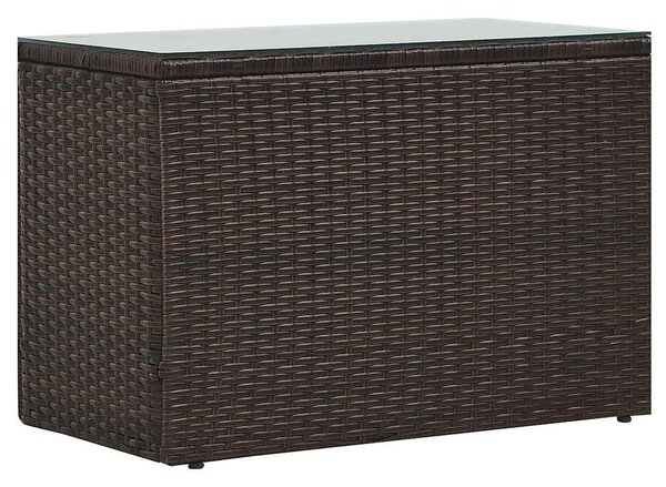 5-részes barna polyrattan kerti ülőgarnitúra párnákkal
