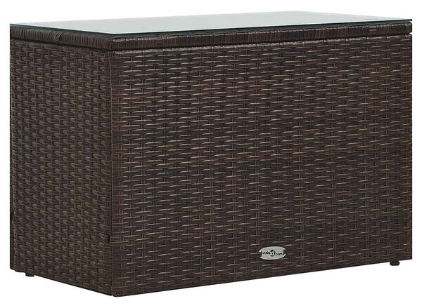5-részes barna polyrattan kerti ülőgarnitúra párnákkal