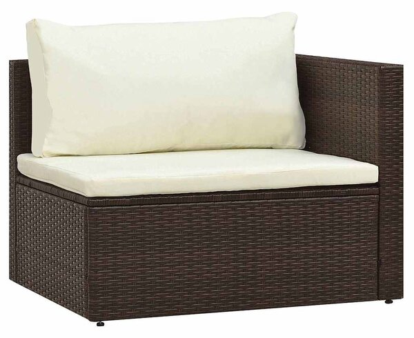 5-részes barna polyrattan kerti ülőgarnitúra párnákkal
