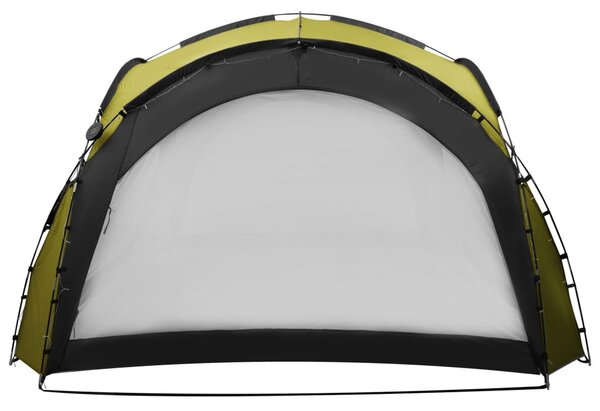 Zöld rendezvénysátor LED-del és 4 oldalfallal 3,6 x 3,6 x 2,3 m