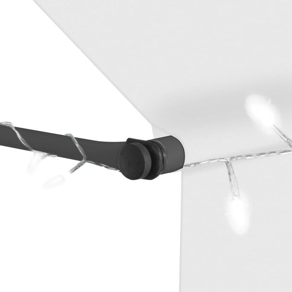 Krémszínű kézzel kihúzható LED-es napellenző 200 cm