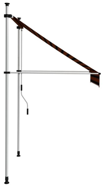 Narancssárga és barna kézzel feltekerhető napellenző 150 cm