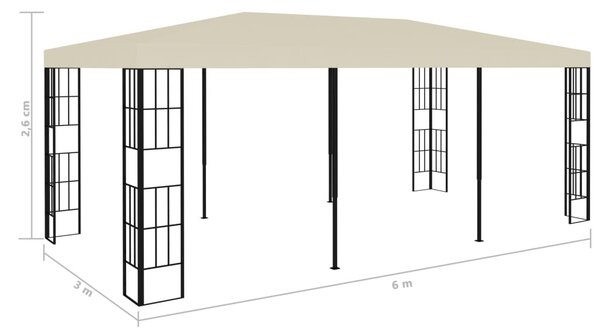 Krémszínű pavilon 3 x 6 m