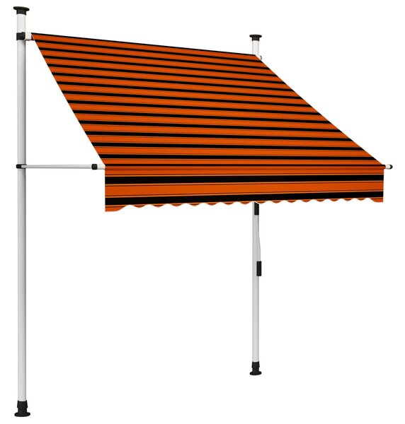 Narancssárga és barna kézzel feltekerhető napellenző 150 cm
