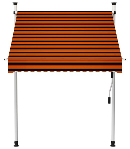 Narancssárga és barna kézzel feltekerhető napellenző 150 cm