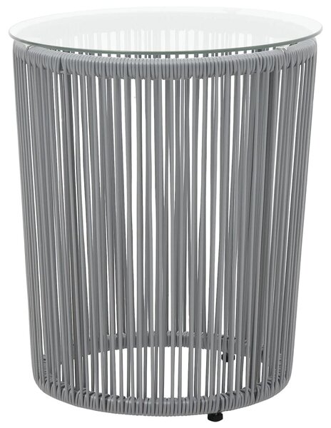 3 darabos szürke PE rattan bisztrószett párnával