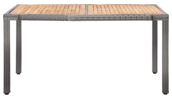 7-részes szürke polyrattan kültéri étkezőgarnitúra párnákkal