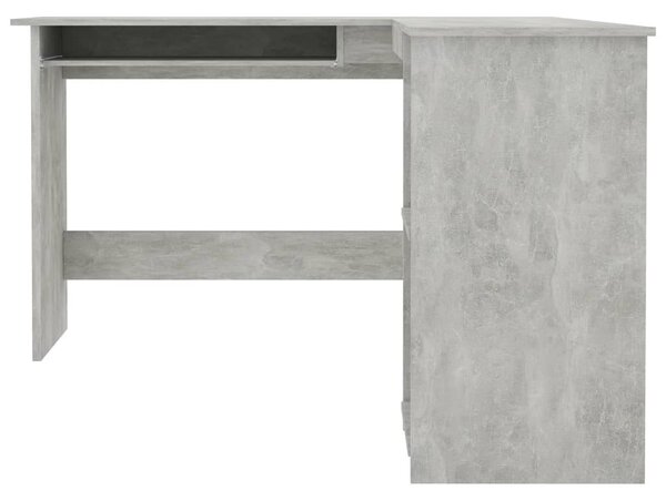 Betonszürke szerelt fa L-alakú sarok-íróasztal 120x140x75 cm