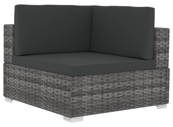 4 részes szürke polyrattan kerti kanapészett párnákkal